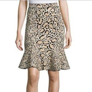 BCBG MAXAZRIA Leopard Print Peplum Skirt